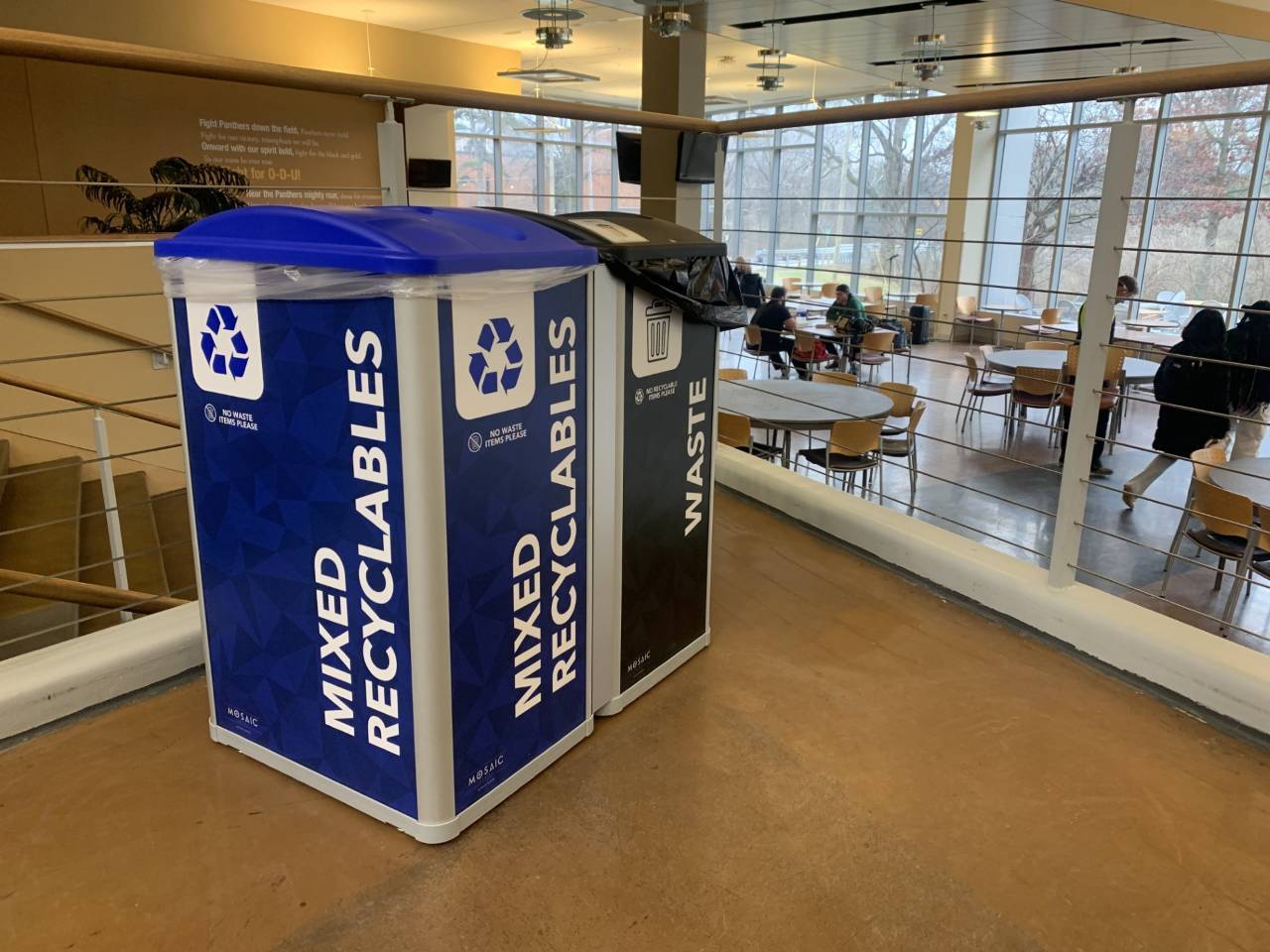 Recycling bin on campus