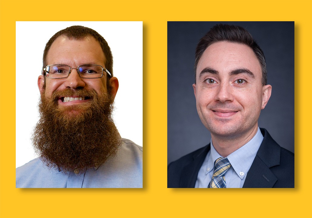 Dr. Blake Mathys, left, and Dr. Jeremy Skrzypek have been promoted for the 2026–27 academic year.